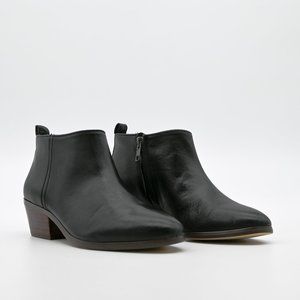 J. CREW Sawyer Leather Bootie Black 6.5